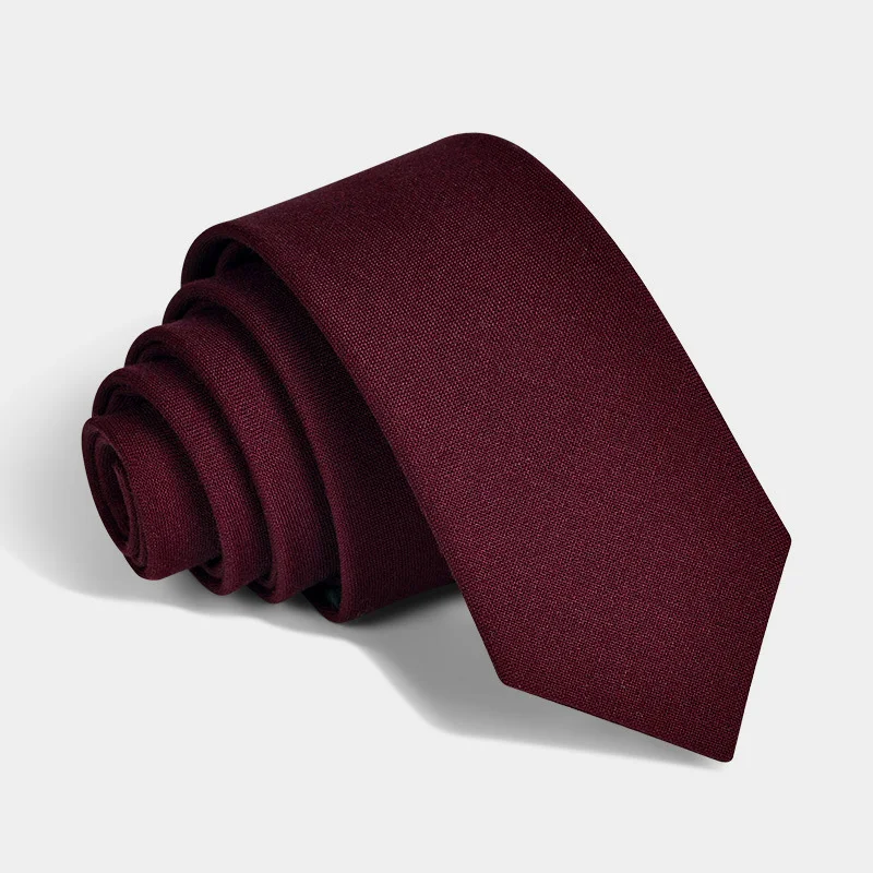 high-quality-new-men's-wool-tie-55cm-korean-version-narrow-fashionable-slim-fit-business-casual-red-dark-striped-tie-men's-gift