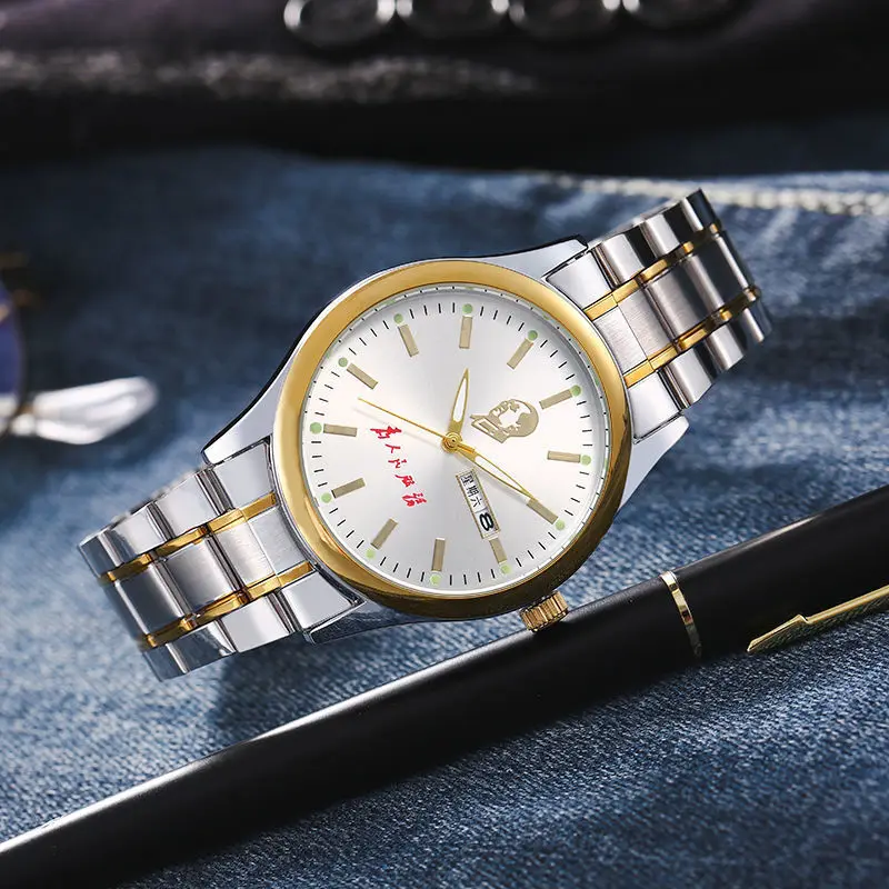 นาฬิกาควอตซ์วินเทจ Leocylin กันน้ำเรืองแสงสำหรับผู้ชายนาฬิกาข้อมือ Chairman Hardlex relogio Masculino