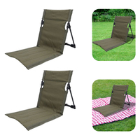 Outdoor Camping Chair with Back Support Lounge Chair Portable Floor Chair Lounge Recliner for Fishing Concerts