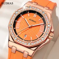 Marca RUIMAS, reloj para mujer, reloj de pulsera informal de cuarzo elegante de lujo para mujer, reloj femenino resistente al agua con fecha automática, reloj femenino 339