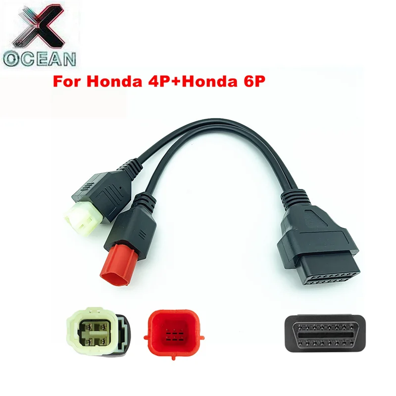 

Fast Shipping New OBD Diagnostic Cable 2 in 1 Plug Adapter Cable FOR HONDA 4P+6P