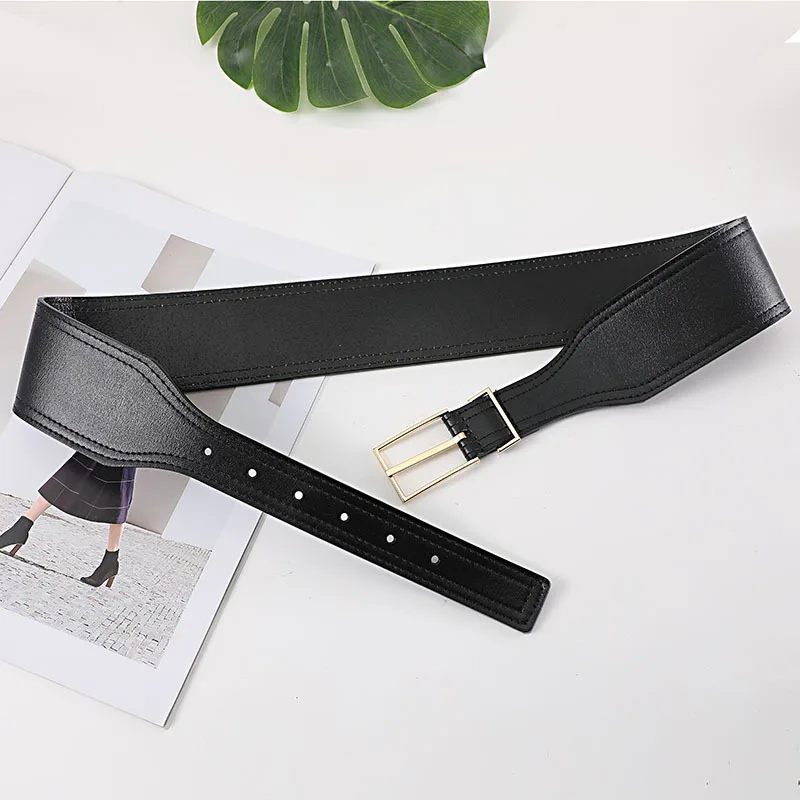 

Ladies Cowhide Wide Belt Girdle High Quality Leather Belt Dress Coat Decorative Belt Fashion All-match Leather Girdle New 2021
