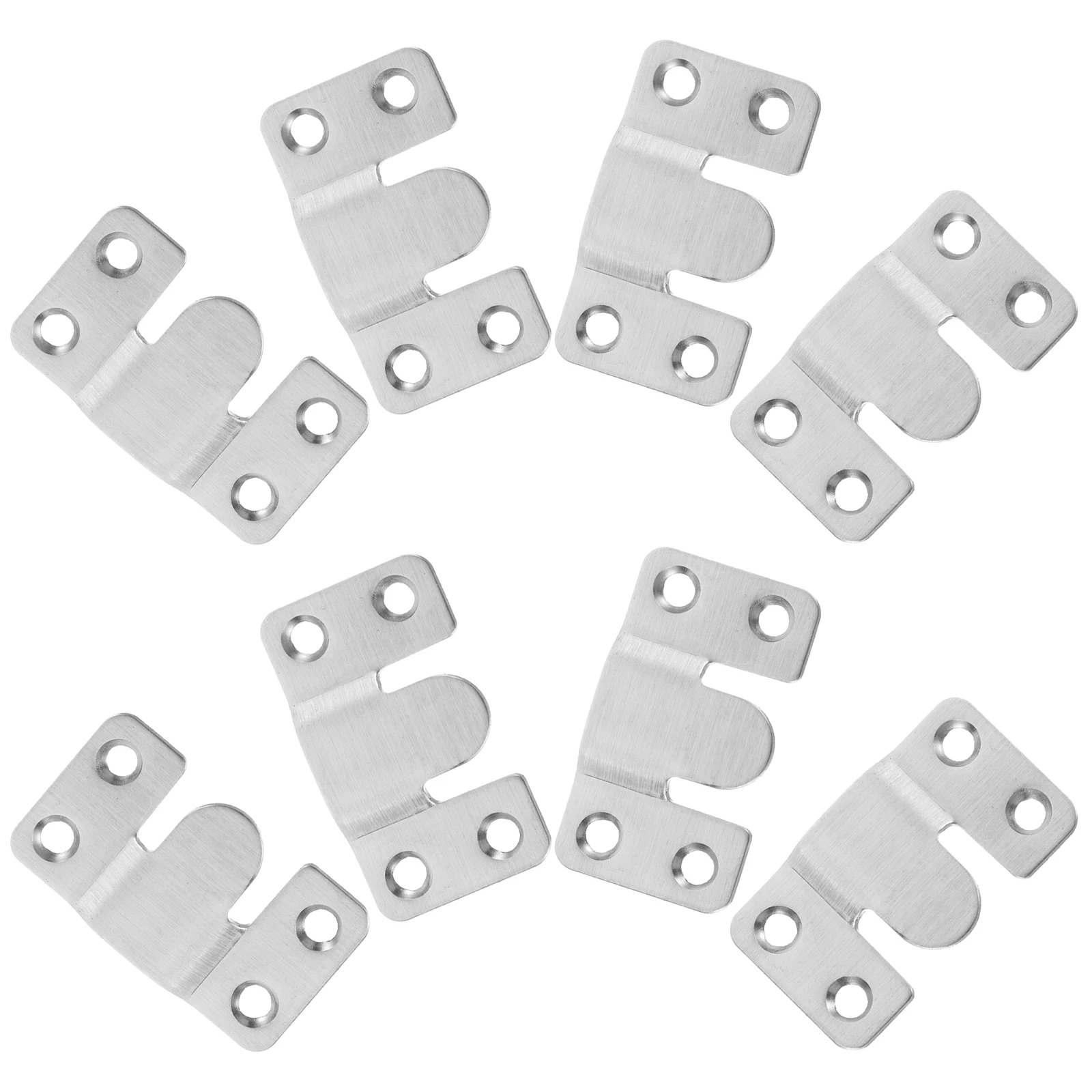 

8 Sets Stainless Steel Wall Brackets for Bed Frame Cupboard Shelf Floating Mount Hardware Invisible Hangers Easy Install Decor