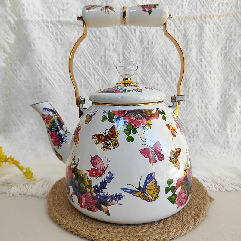 

Enamel Kettle Boil Water Milk Tea Coffee Cool Water Kettle Household Restaurant Cookware Kettle