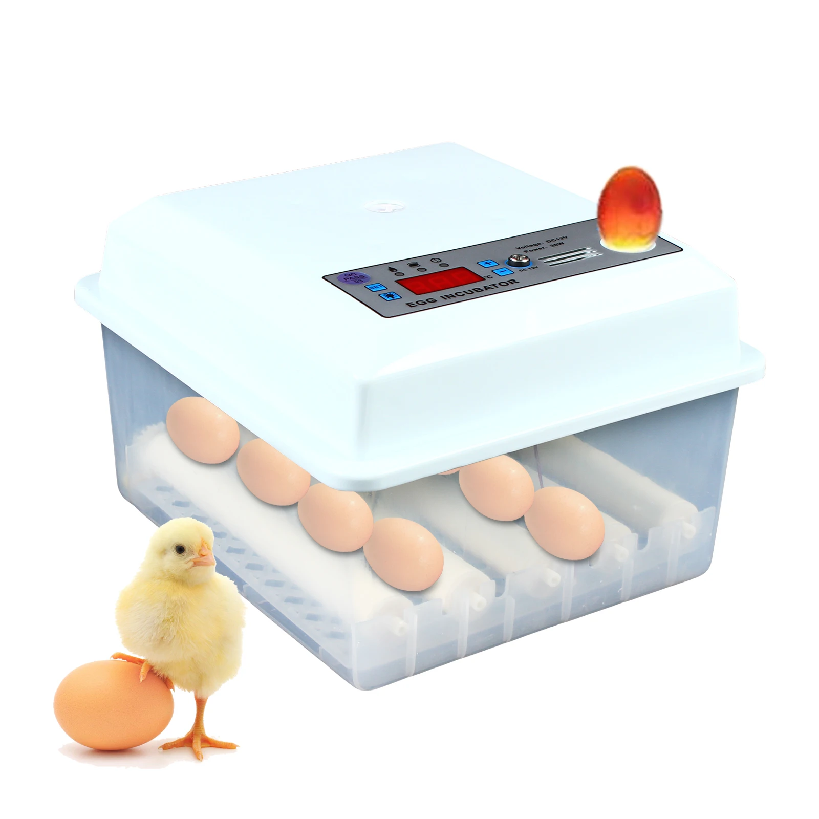 Fully Automatic Egg Incubator, 16 Digita Mini Incubatores with Turner for Hatching Turkey Goose Quail Chicken Egg