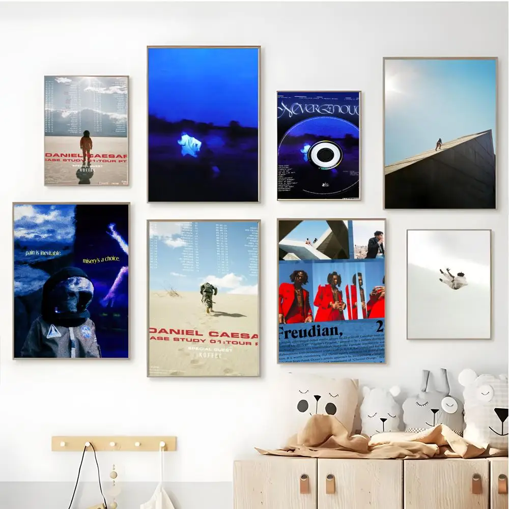 Póster freudiano del álbum de música D-Daniel Caesar, arte HD, pegatina adhesiva para pared, impermeable, decoración estética para el hogar, sala de estar, bar