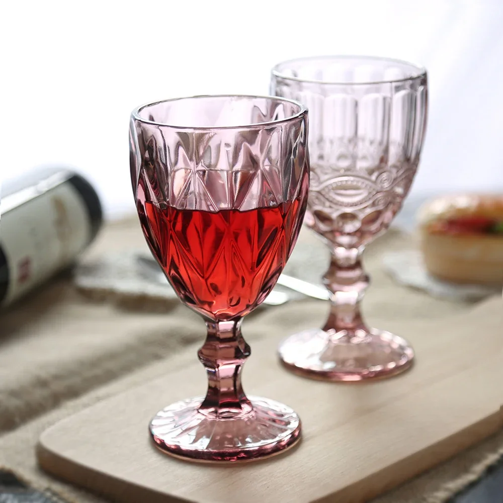 300ml Vintage Crystal Wine Glass Champagne Flutes Cup Whiskey Cocktail Glasses Wedding Party Bar Goblets Kitchen Juice Drink Mug