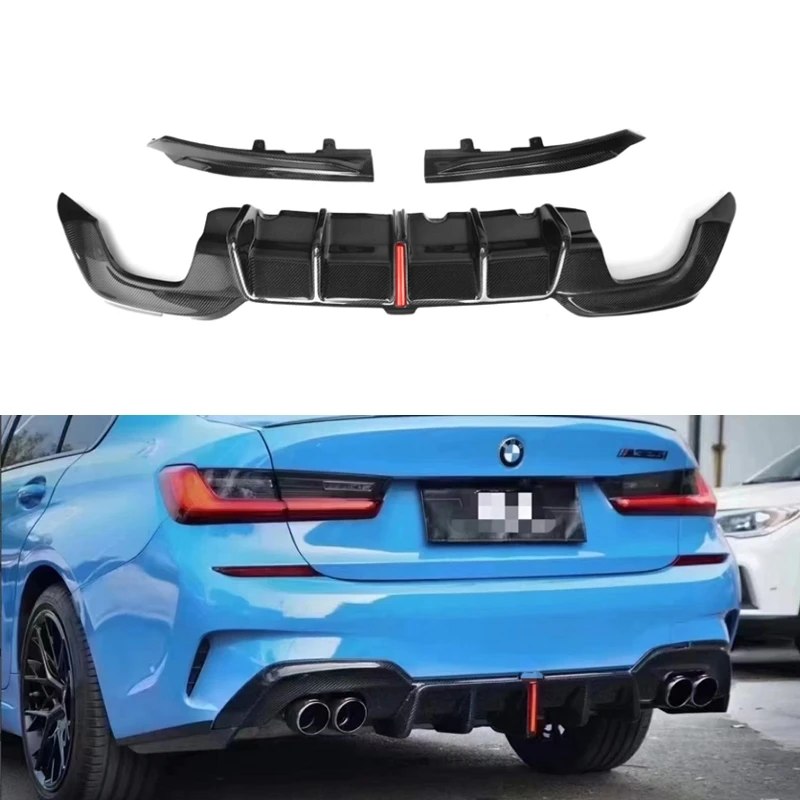 

G20 KB style Carbon fiber Rear Bumper Diffuser lip spoiler For BMW G20 G28 320i 330i M Sports 2019 2020 2021Car Rear Diffuser