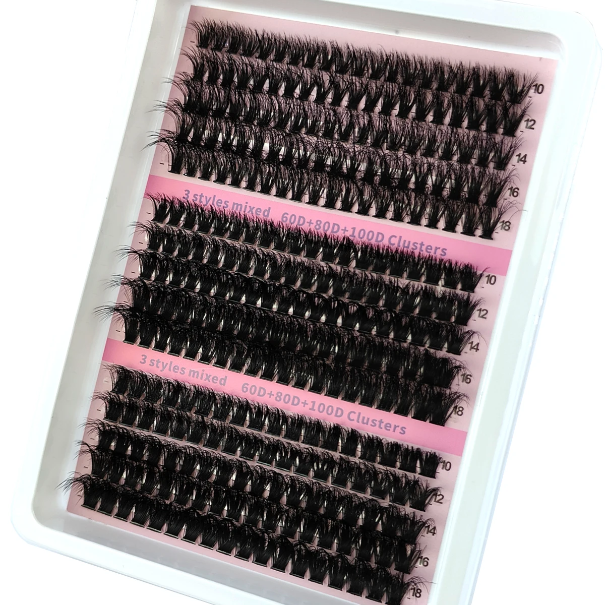 15 rangées bricolage 5D grappes de cils moelleuses 60D/80D/100D grappes de cils épais cils individuels vaporeux 10-20mm Extension de cils en grappe