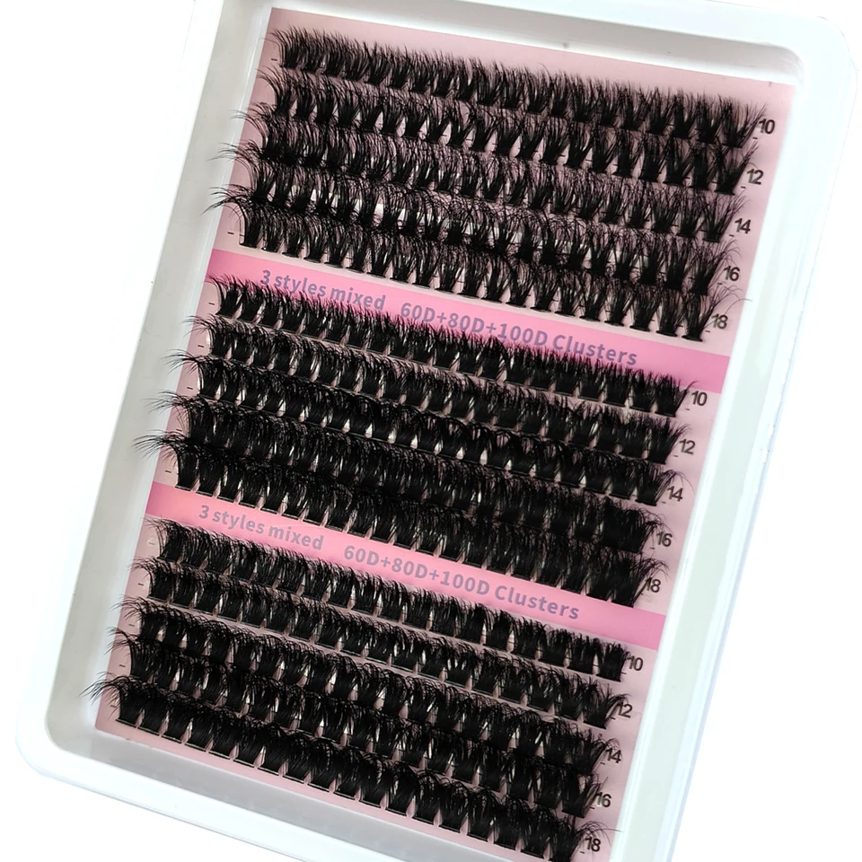 Nuevos 15 filas DIY racimos de pestañas esponjosos 5D, gruesos 60D-200D, pestañas individuales tipo wispy, extensión de racimos de 10-20 mm 3