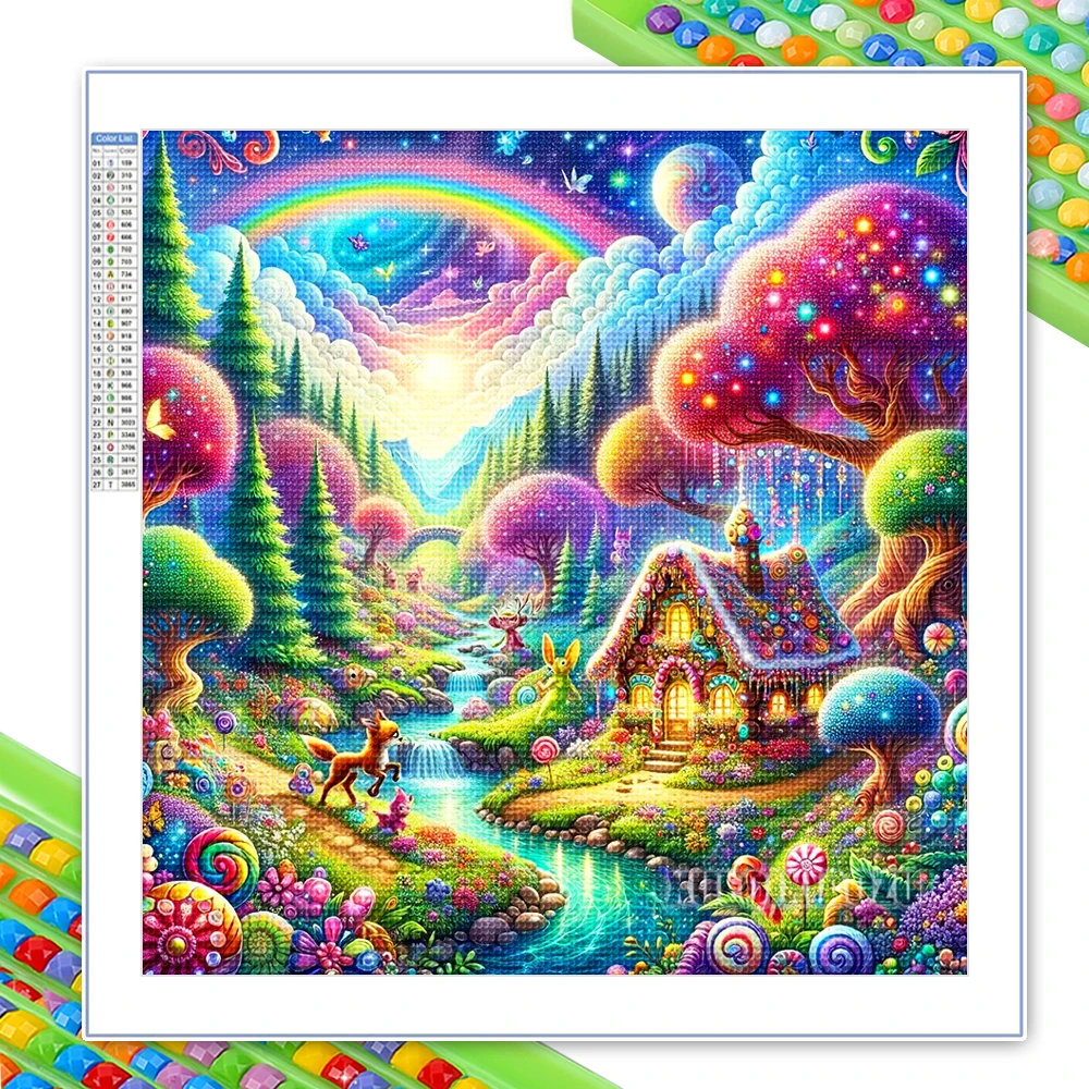 

5D алмазная роспись сказочный лес фэнтезийный дом Алмазная вышивка мультфильм DIY горный хрусталь вышивка крестиком подарок украшение дома