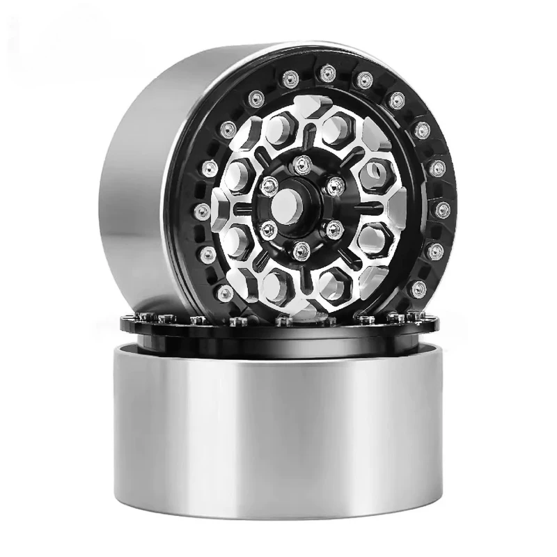 Cubo de roda de favo de mel de metal, 4 unidades, 2.2 polegadas, para carro crawler 1/10 1/8 rc trx4 defender axial scx10 rc4wd trx6 tanque 300 yk4083 cruz