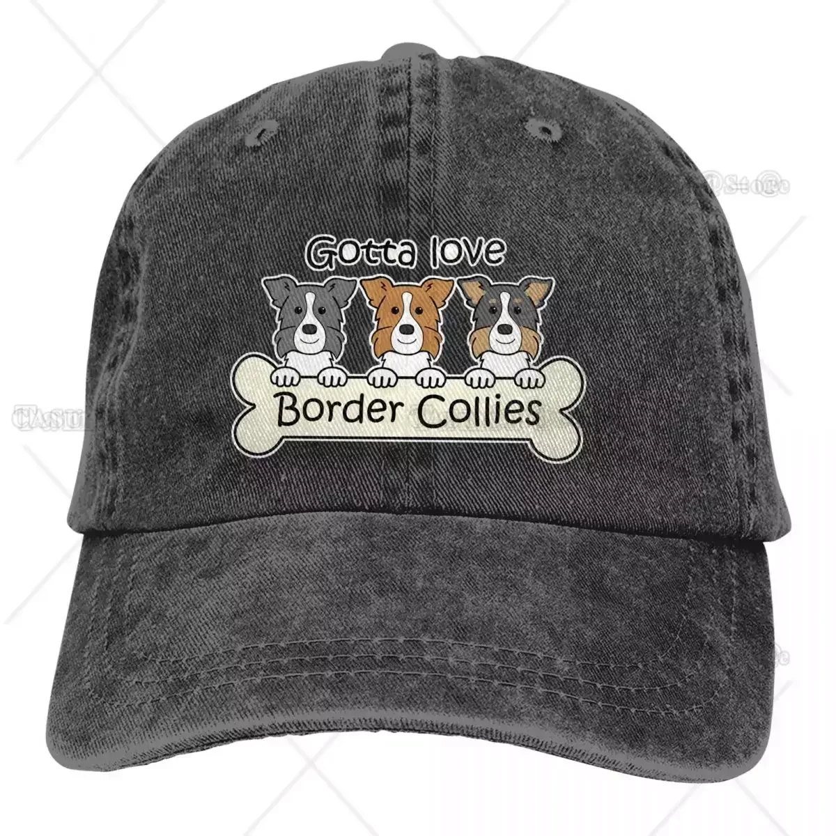 

Pure Color Dad Hats Gotta Love Border Collies Women's Hat Sun Visor Baseball Caps Collie Dog Peaked Cap