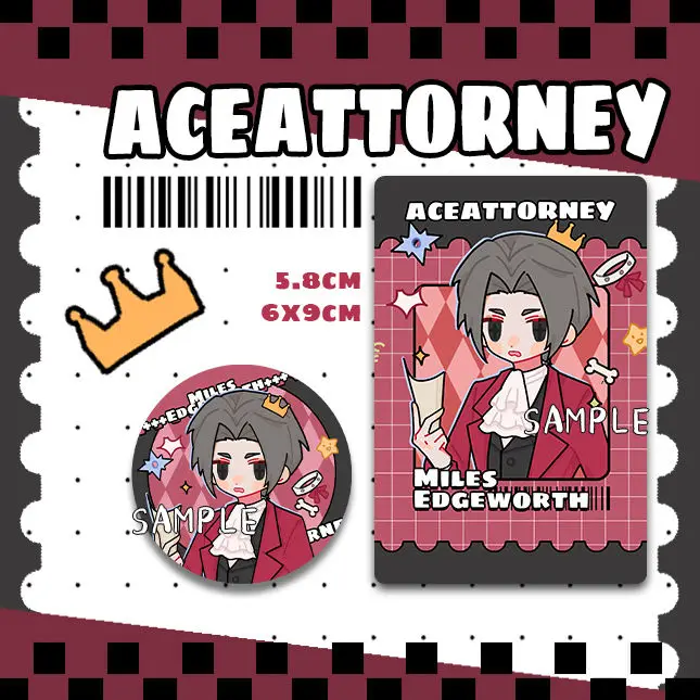 Anime Ace Attorney Miles Edgeworth Phoenix Wright Cosplay Instant Camera Cartoon Badge Pendant Brooch Ornament Accessory Gift