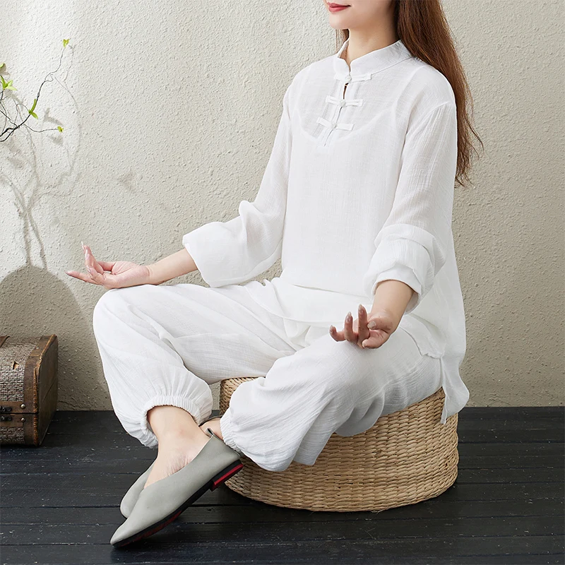 

High-End Long Sleeve Tai Chi Uniform Women's New Style Autumn Practice Costume Cotton Traditional Chinese Martial Arts Outfit