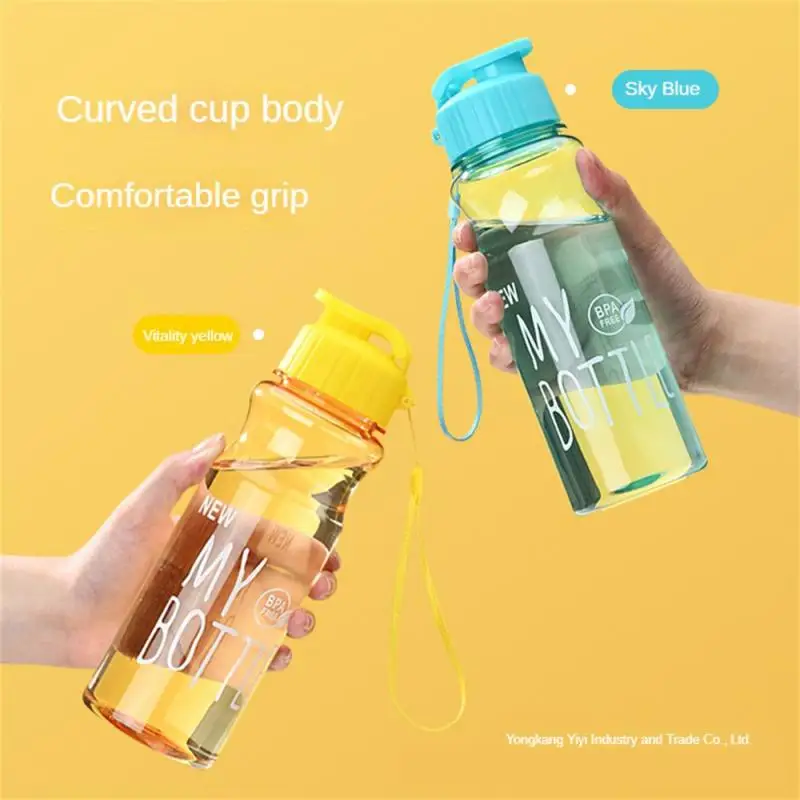 Transparent Water Bottle Portable Sport Cup For Drinking Kitchen Tools 550ML Water Bottle For School Gym Travel Girl Boy