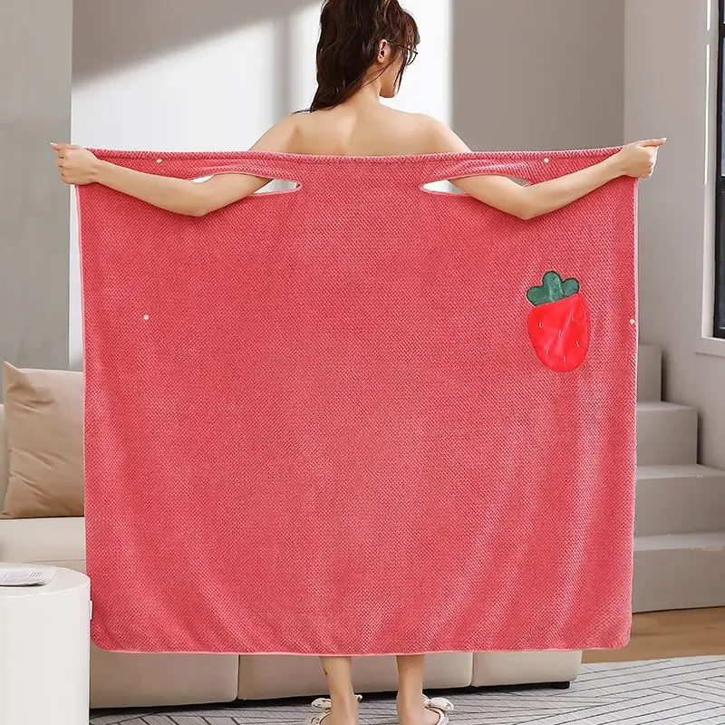 

Wearable Bath Towel Bathrobe Women's Clothing Homewear Absorbent Quick-drying Comfortable Soft Breathable Simple Loose Large