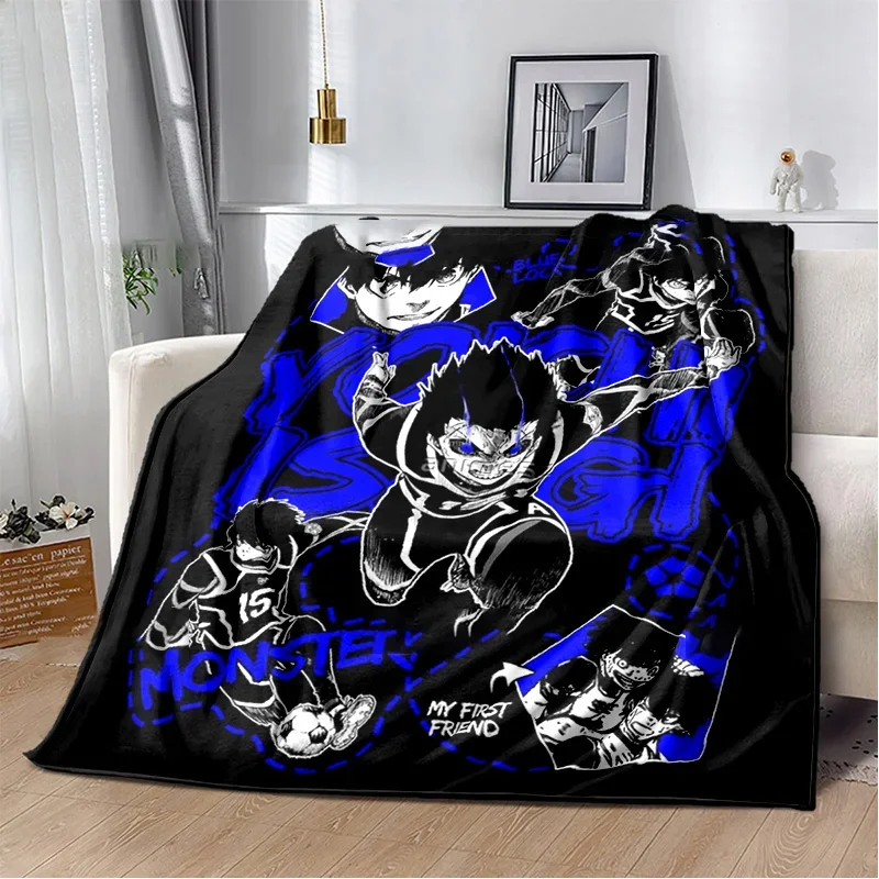 Fashion Anime Blanket Sofa Winter BLUE LOCK Warm Bed Fleece Custom Nap Home Fluffy Soft Blankets King Size Microfiber Bedding