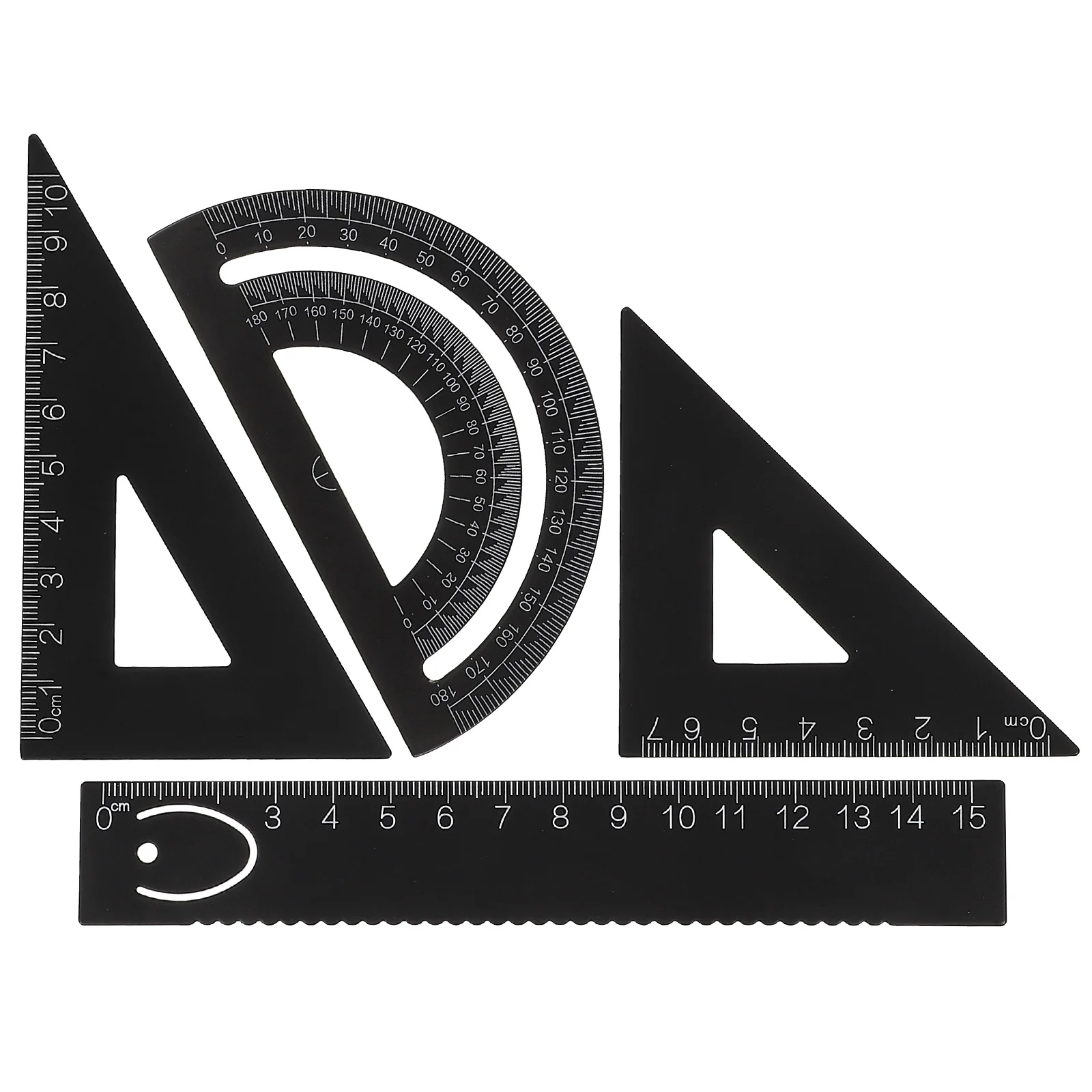 1 مجموعة 1 مجموعة الرياضيات حاكم أدوات قياس خفيفة الوزن المحمولة أداة الرسم للطلاب الفنانين المعماريين مدرسة مكتب المنقلة