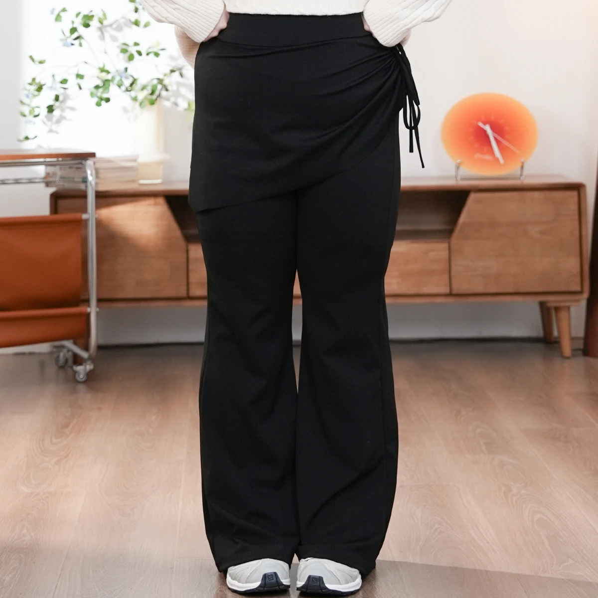 

Утепленные женские брюки для йоги с высокой талией, универсальные, больших размеров, повседневные, прямого кроя, из нейлона и спандекса, модные