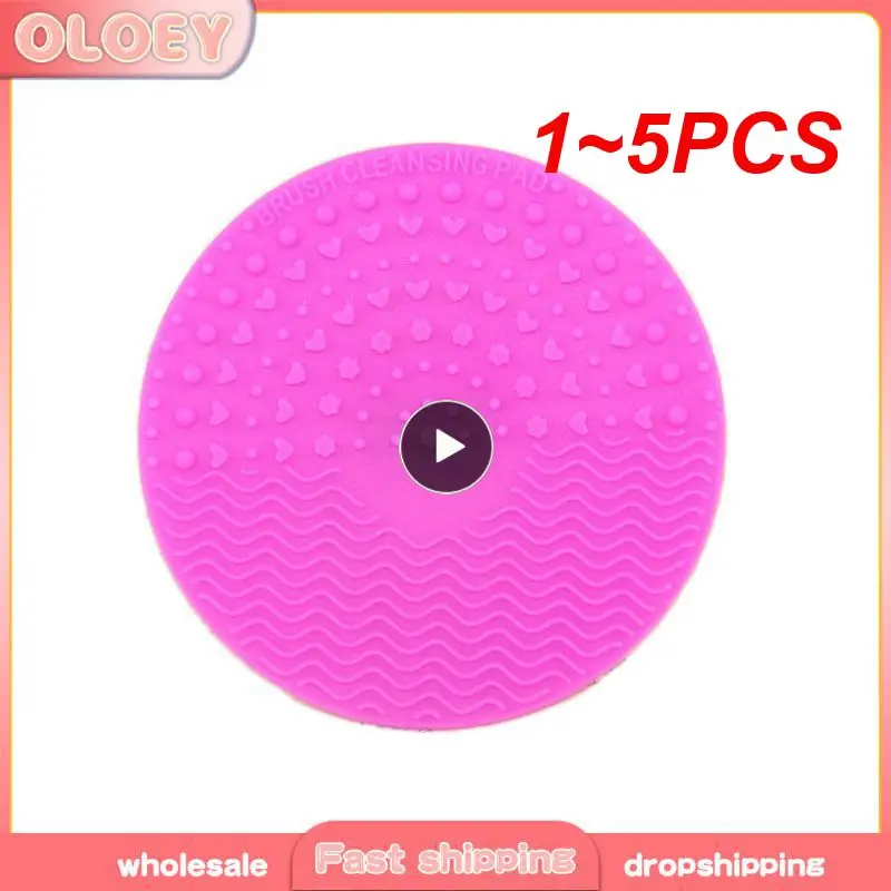 1~5PCS Silicone Scrubbing Pad Makeup Brush Cleaning Palette Washing Pad Can Be Adsorbed To Clean The Makeup Brush Tool TSLM1