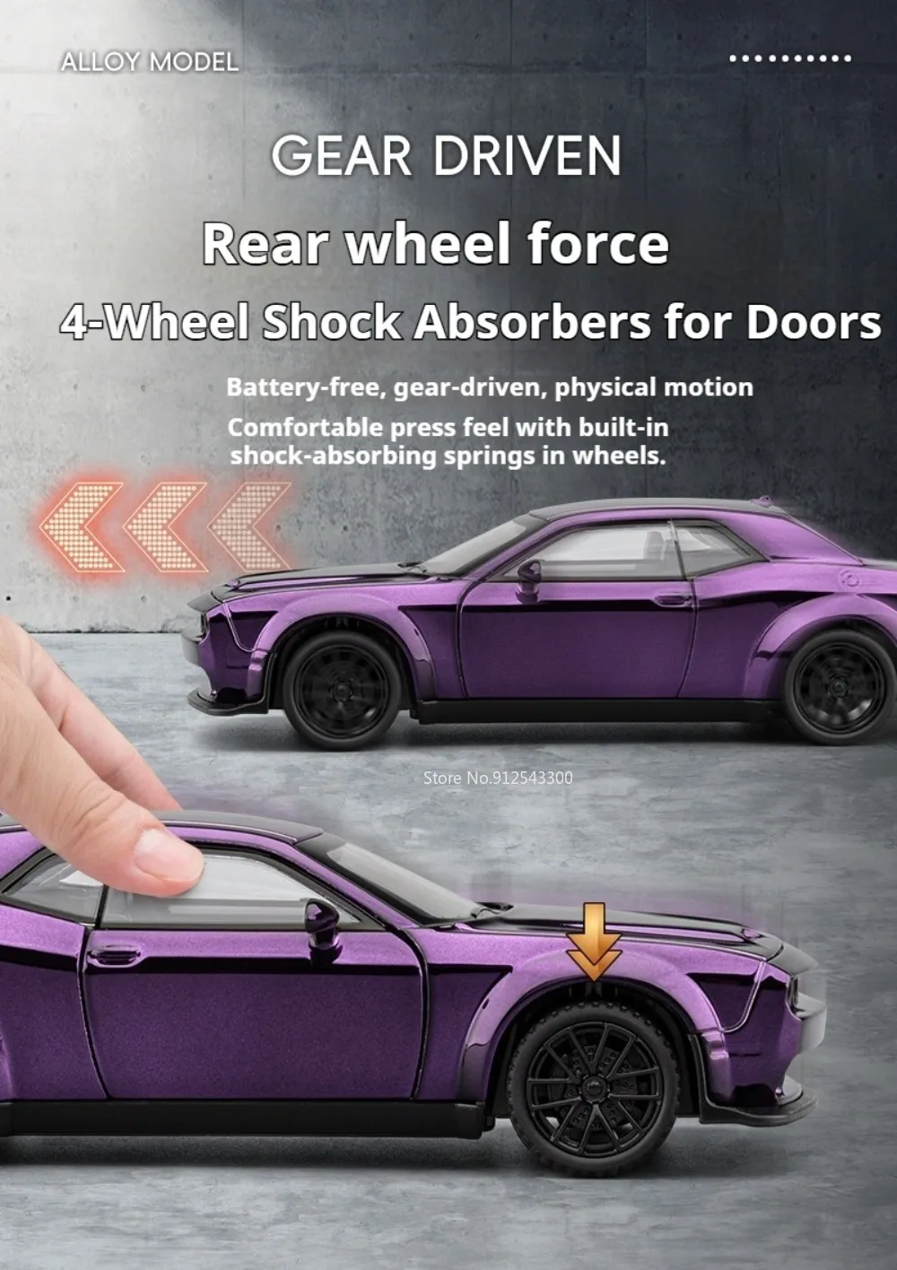 1:32 Maßstab Hellcat Charger Sportwagen-Modell Spielzeug mit Stoßdämpfung, Musik und Licht Supercar-Modelle aus Legierung Druckguss-Spielzeuge Sammlerstück – Detail 6