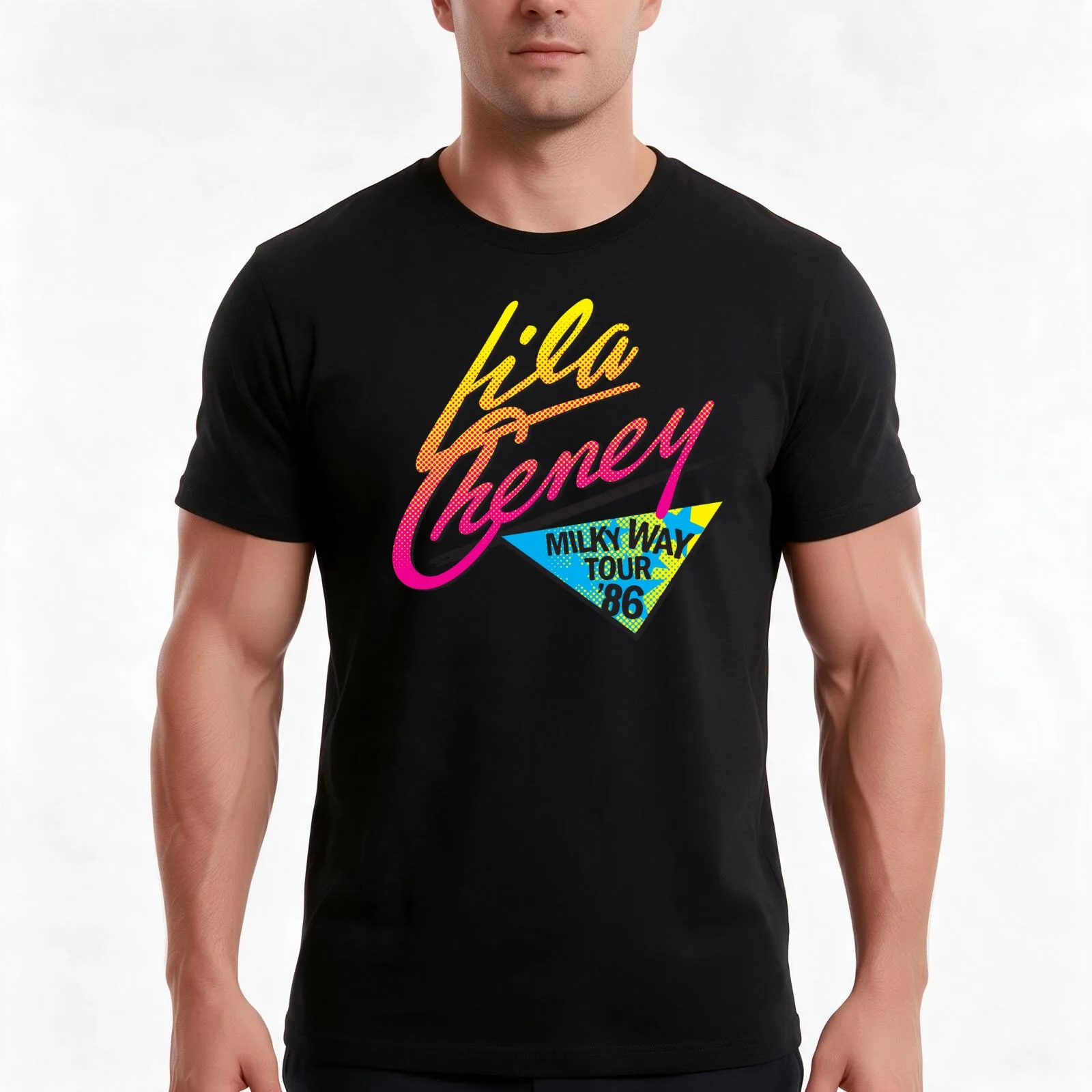 Lila Cheney Milky Way Tour 86 T-Shirt, Summer Casual Cotton Tee, Oversized Streetwear Tops, Vintage Graphic Print, 100% Cotton