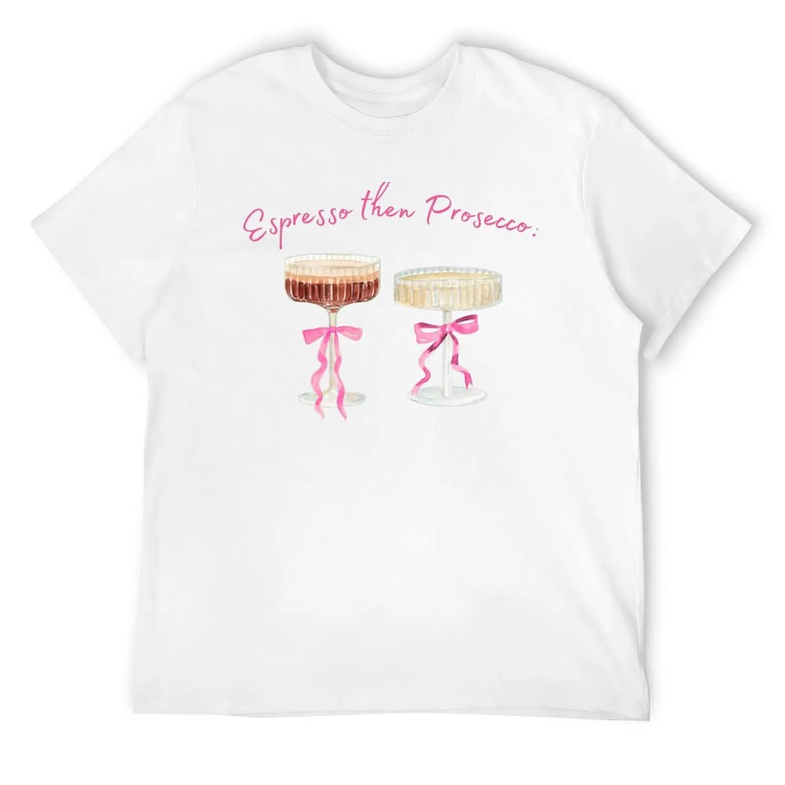 

Espresso then Prosecco Watercolor T-Shirt vintage boys whites Men's t-shirts
