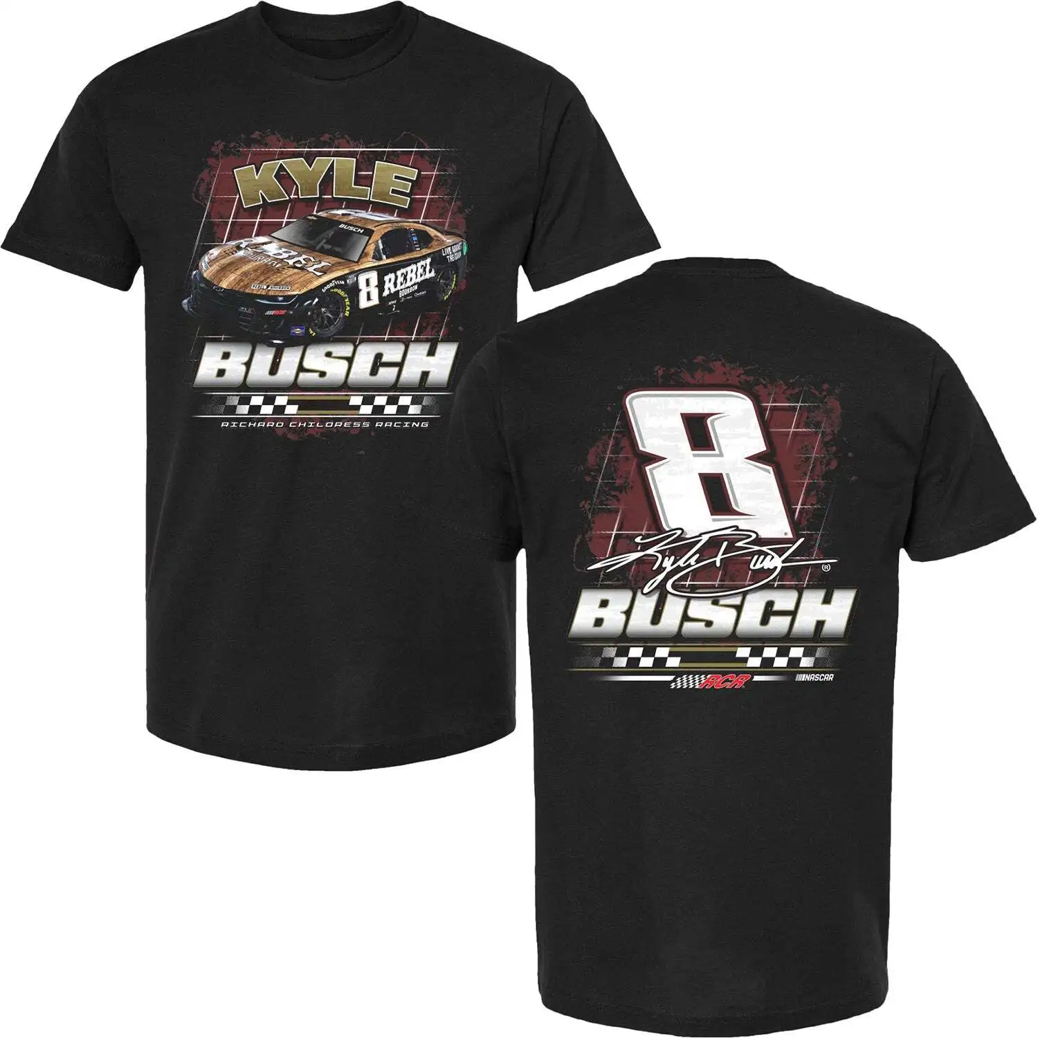 

Kyle Busch 2025 Rebel Bourbon 2-Spot T-Shirt Black - Exclusive