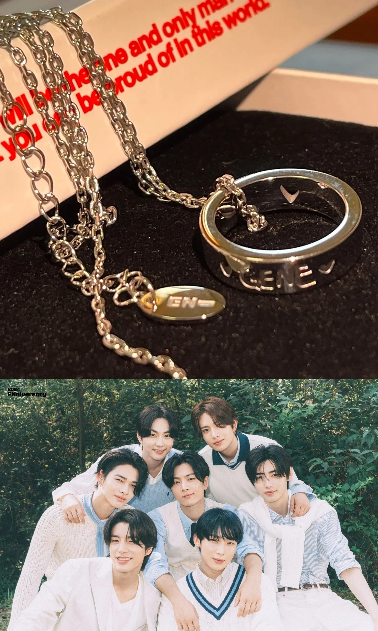 Kpop Hot Star JUNGWON JAY SUNGHOON NIKI Same Style Fan Commemorative Ring Tail Ring Pendant Necklace Decoration