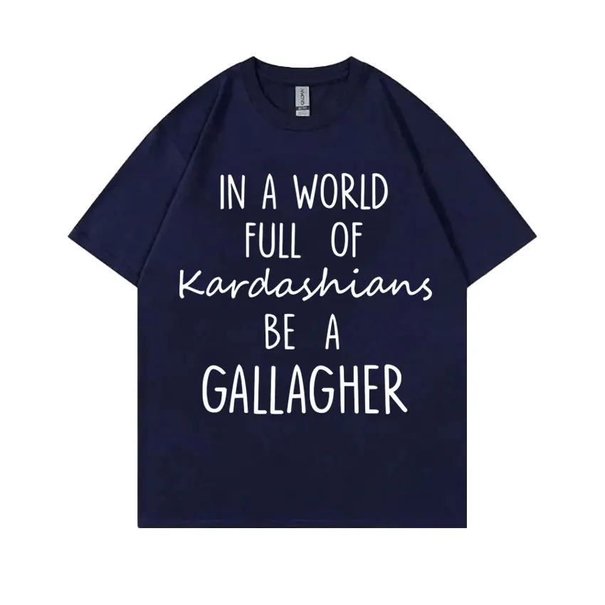 الرجال والنساء العروض التلفزيونية وقح تي شيرت مطبوع ، نفس النمط ، عارضة المتضخم شيرت ، قمصان قطنية ، العالم غالاغر ، أزياء الذكور #3