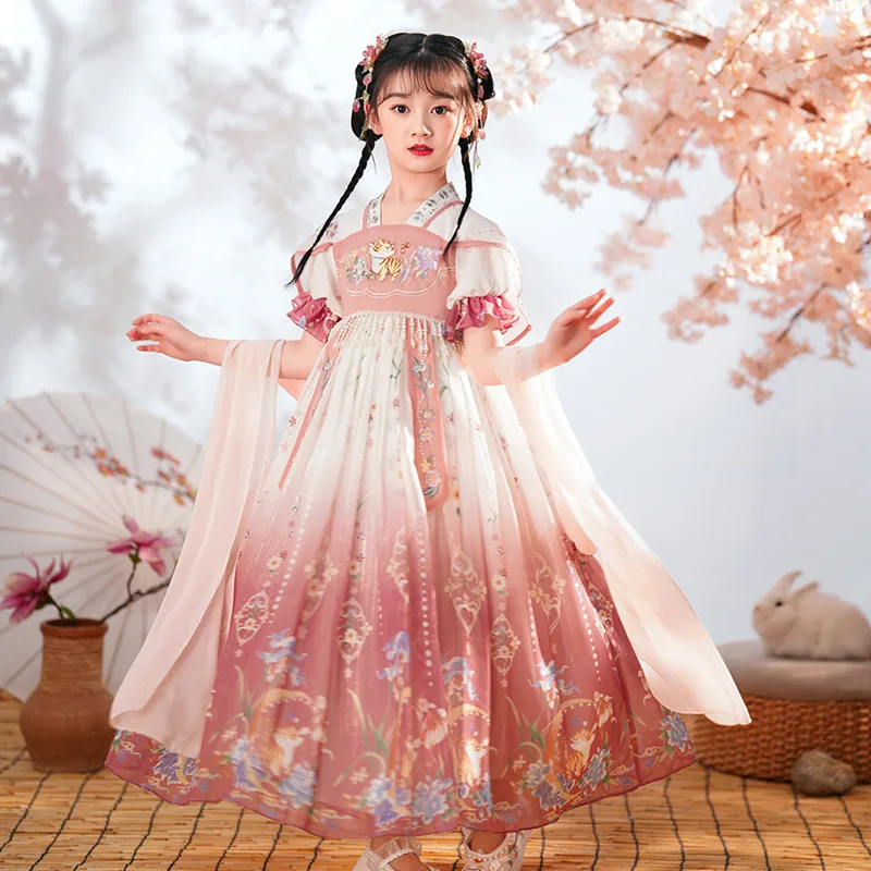 Cute Kids Hanfu Dress Cosplay Chinese Girls Hanfu Fairy Dress Chinese Skirt Princess Ancient Perform Costume Vestido Hanfu