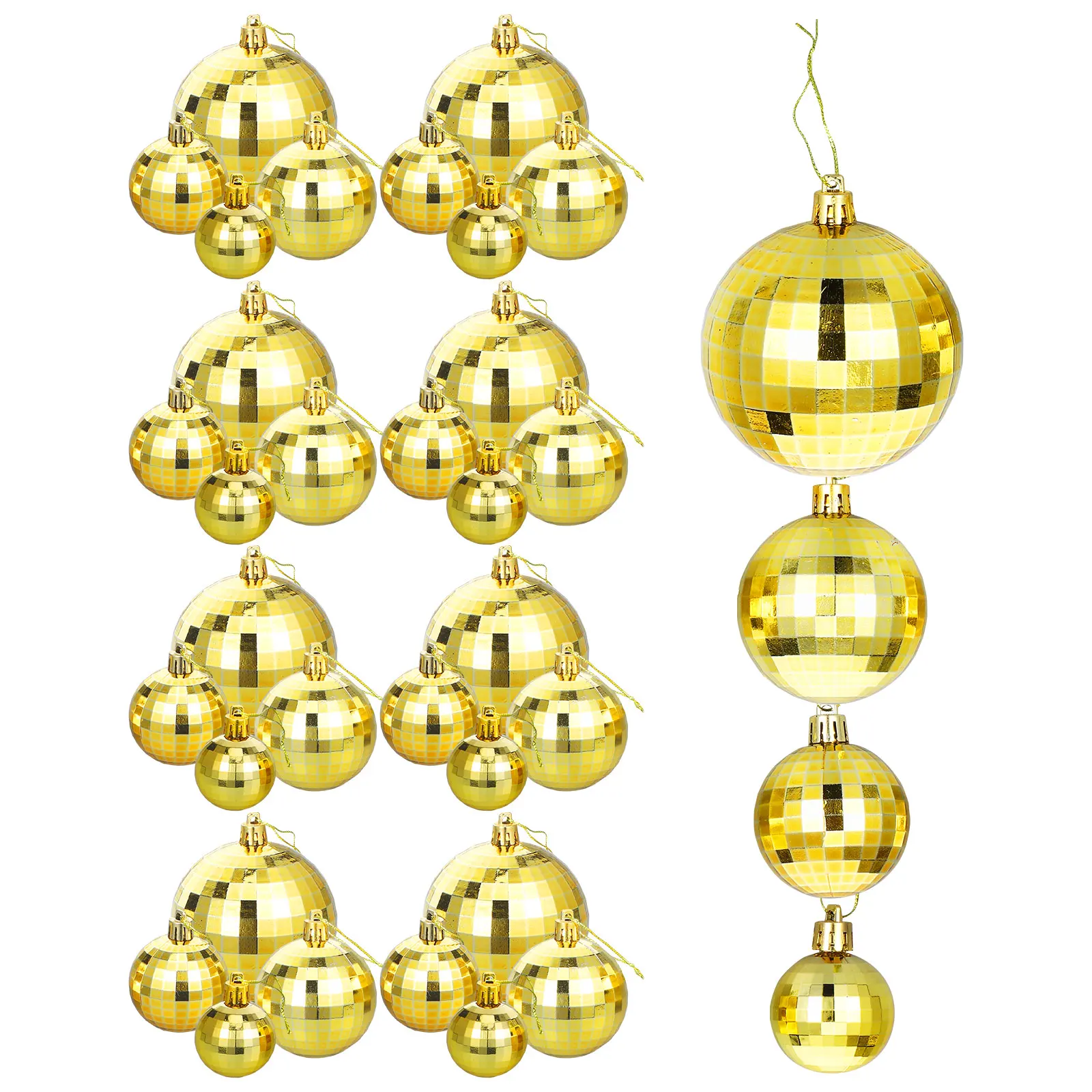 

36 Pcs Sequin Balls Silver Christmas Tree Hanging Ornaments Decorative Plastic Xmas Party Supplies Festive Balls