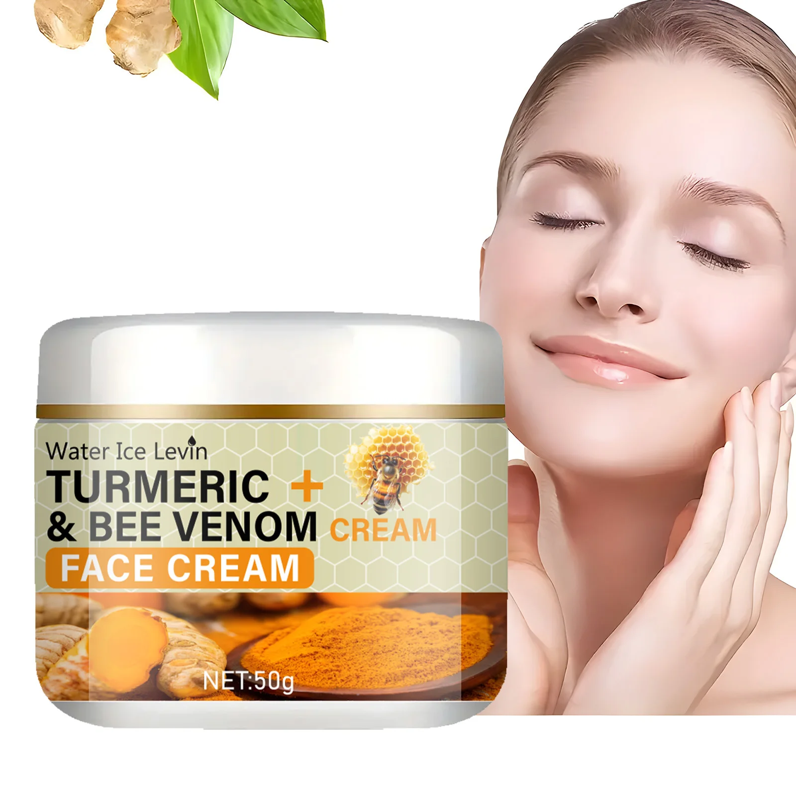 Crema facial de veneno de abeja y cúrcuma. Extracto de raíz de Curcuma Longa. Ilumina y evesa el tono de la piel. Fórmula Clarificante Antiimperfecciones. 50 g.