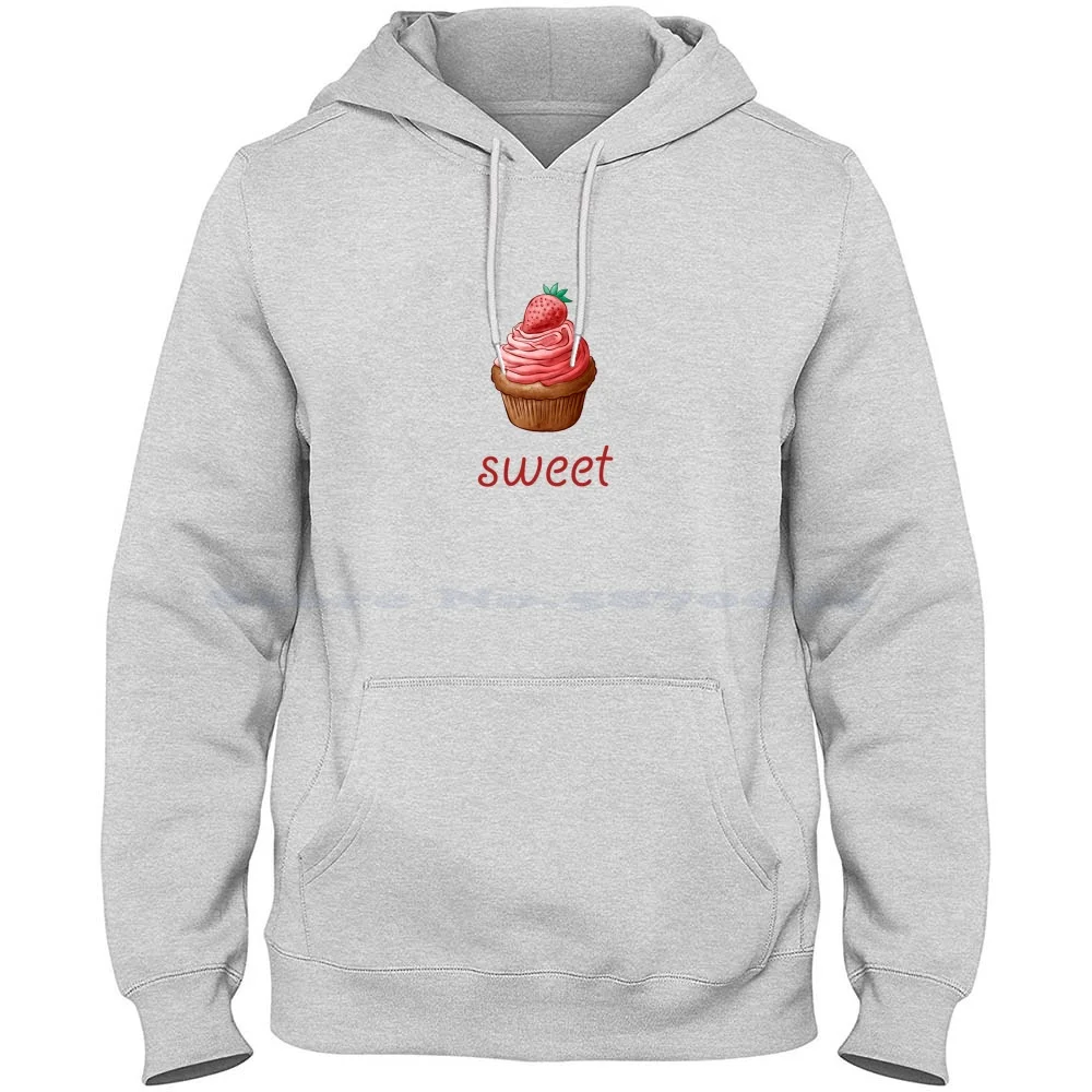 Sweet Strawberry 100% Cotton Hoodie Sweet Strawberry Cupcake Food Kids Mum Plants Games Arcade Pop Cartoon Helium Balloon