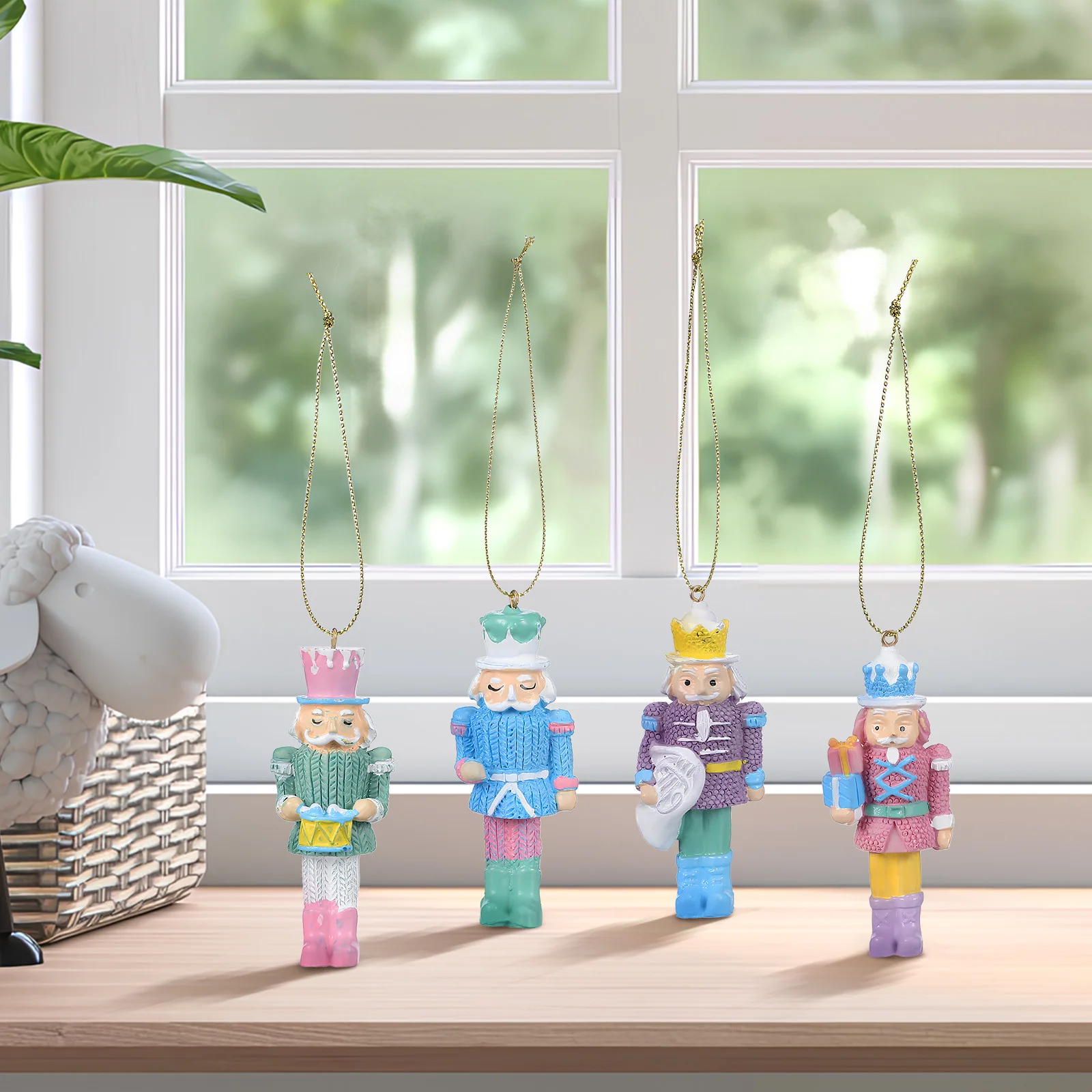 

4Pcs Resin Christmas Nutcracker Decorations Cute Hanging Nutcracker Figures Holiday Tree Ornament Holiday Nutcrackers