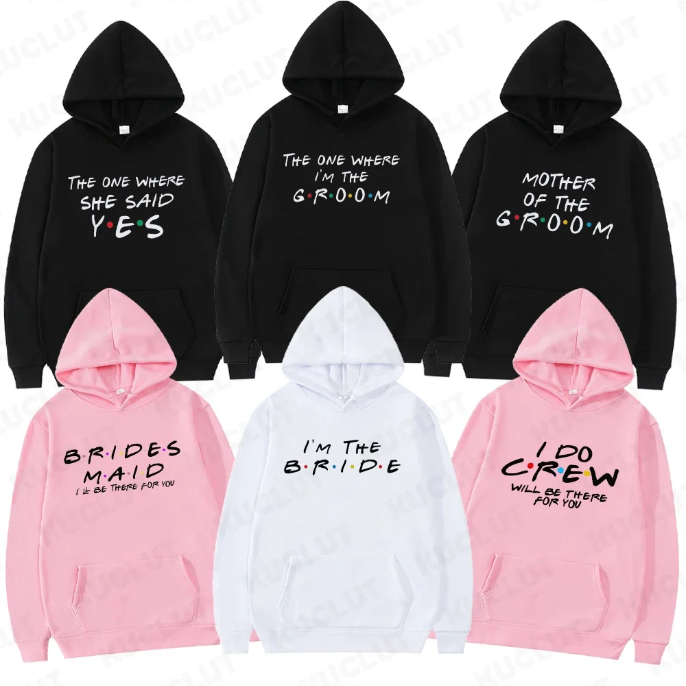 

Y2K Hoodie Bride Bridesmaid Print Oversized Hoodie for Women Clothing New Fashion Loose Harajuku Hip Hop Streetwear Sweatshirt