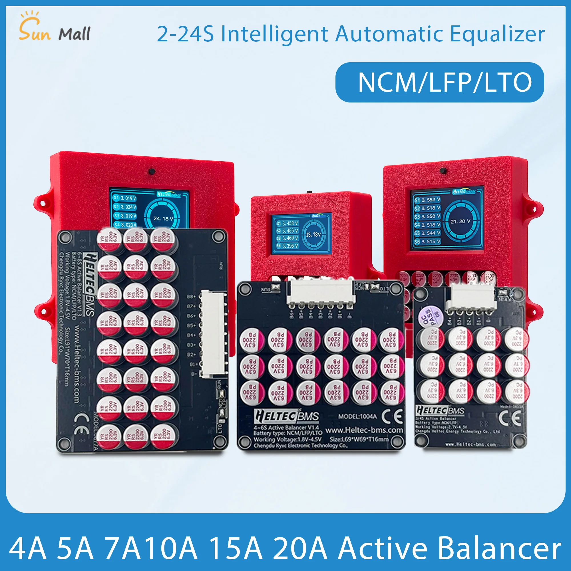 Active Equalizer Balancer4A 5A 7A 10A 15A 20A 4S 12S 24S Cells Balancer Lifepo4 Lipo LTO Battery Energy Capacitor Lithium Pack