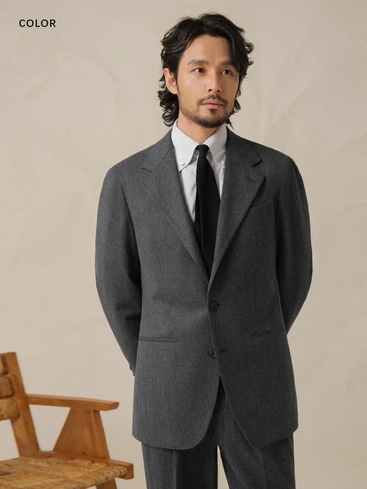 

Cultum Thickened 456g Flannel Suit Set Men's Casual Retro Color Professional High-End Feeling Suit Business Casual