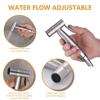 304 Stainless Steel Bidet Sprayer, High Pressure Handheld Toilet Cleaner with Adjustable Nozzle for Bathroom Shower Sink Tile