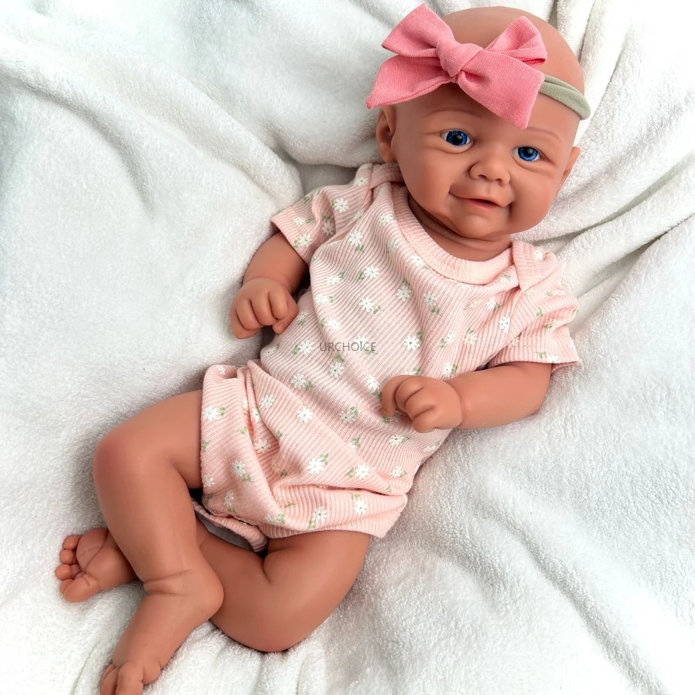 

17Inch Baby Girl Vivienne Washable Silicone Reborn Baby Soft Touch Feeling Handmade Doll for Children Gift for Dementia Patients