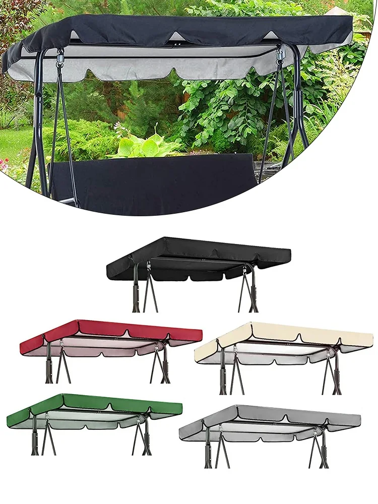 

1pcs Outdoor Swing Chair Canopy Courtyard Waterproof Dustproof Swing Sunshade Oxford Cloth Swing Top Cover Balcony Sunshade