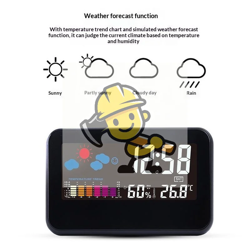 Clock Digital With Night Backlight Smart Alarm Clock For Home Bedroom Desk Table  Hygrometer