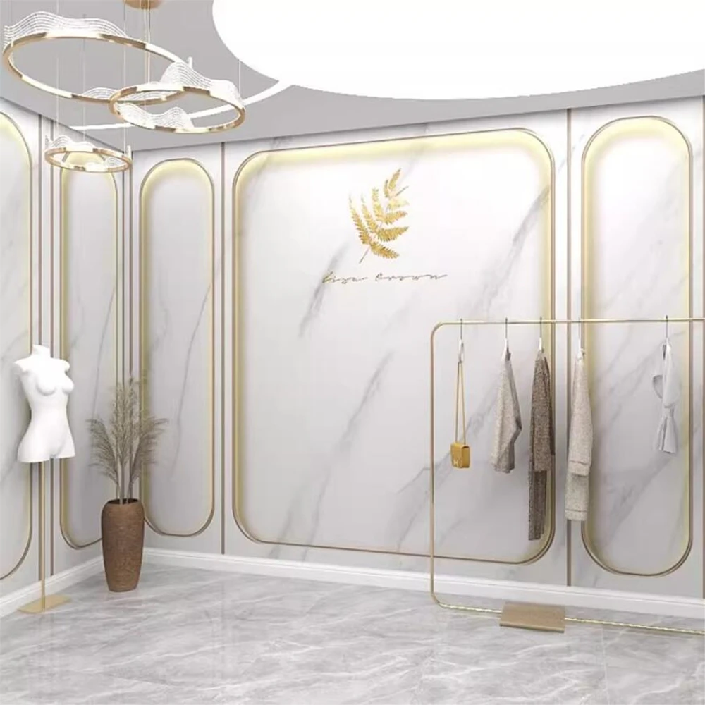 custom European gypsum line mural clothing store wallpaper living room TV background Geometric lines 3D wallpaper for wall panel