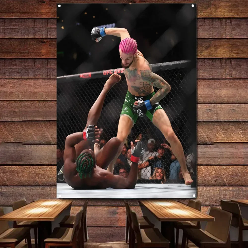 Boxing Fight Posters & Prints Wall Chart - Decorative Banner and Flag for Boxing Gym Fighting Hall - Combat Wall Art Tapestry
