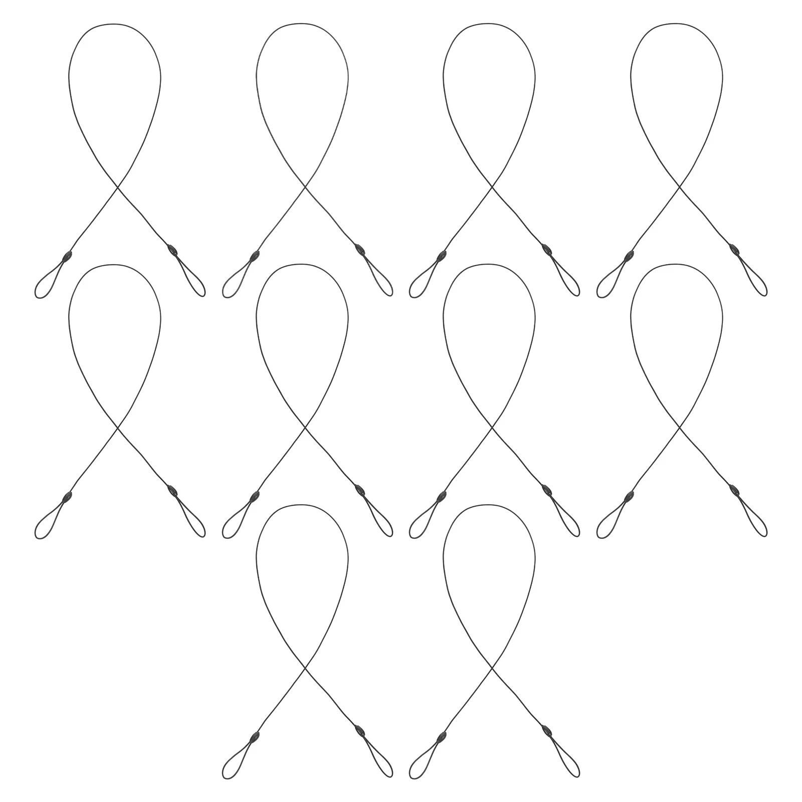 

10 Pcs ID Elastic Lanyard Badge Pack Holder Clamp Touchscreen Coil Strap Plastic Mask Chain