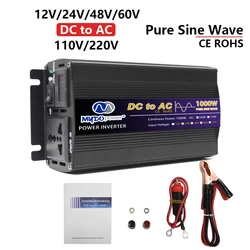 Zhixian Pure Sine Wave Inverter DC 12V To AC 110V 220V 50Hz 1000W 1600W 2200W 3000W Transformer Power Converter Solar Inverters