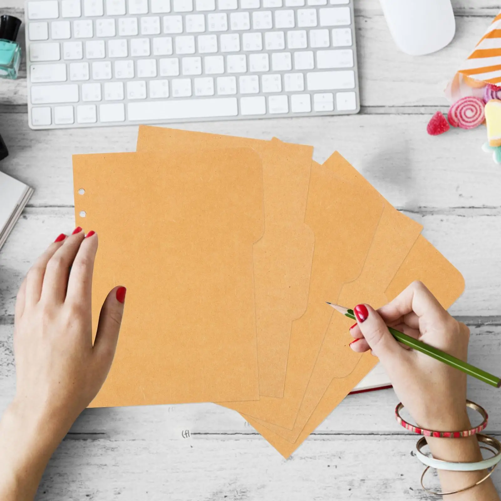 4 Sets/20PCS Index Spacer Paper Insertable Note Book Page Dividers Binder A5 Indexes Ring