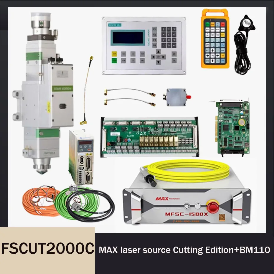 Laser cutting machine controller Bochu system FSCUT200C+Raytools BM110 laser cutting head Raycus Chuangxin MAX laser source 1500