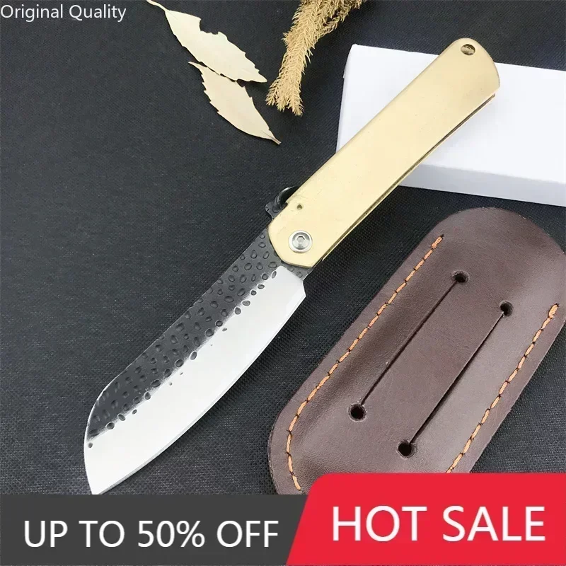 

Nagao Higonokami Hoseki Friction Folding Knife 3.54" Two-Tone 7Cr13Mov Blade Brass Handle Outdoor Tactical Survival EDC Tool